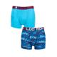 Boys 2 Pack CR7 Cotton Boxer Shorts Solid Aquarius/Print 7-9 Years