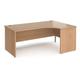 Office Desk | Right Hand Corner Desk 1800mm | Beech Top And Panel End Leg | Maestro 25