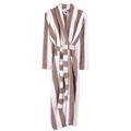 Bown of London Chicago Extra Long Striped Dressing Gown - White/Brown