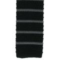 Michelsons of London Silk Knitted Striped Skinny Tie - Black/Charcoal