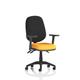 Eclipse Plus III Lever Task Operator Chair Black Back Bespoke Seat With Height Adjustable Arms In Senna Yellow
