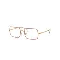 Ray-Ban Eyeglasses Unisex Rb1969v Rectangle - Shiny Gold Frame Clear Lenses 51-19