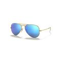 Ray-Ban Sunglasses Unisex Aviator Flash Lenses - Gold Frame Blue Lenses Polarized 58-14