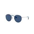 Ray-Ban Sunglasses Children Round Double Bridge Kids - Silver Frame Blue Lenses 46-21