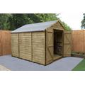 Forest Garden 10 x 8 Overlap Pressure Treated Apex Wooden Garden Shed with Double Door (No Window)