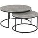 Small Athens Round Coffee Table Set - Concrete Effect