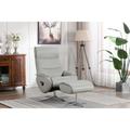 Grey Leather Swivel Recliner Chair - Dominican