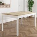 White and Solid Pine Dining Table - Seats 6 - Emerson