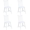 Set of 4 White Wooden Spindle Dining Chairs - Cami