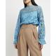 River Island Womens Blue Lace Long Sleeve Blouse