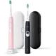 Philips Sonicare 4300 HX6800/35 sonic electric toothbrush, 2 shafts Black and Pink 1 pc