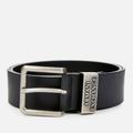 Armani Exchange Men's Metal Buckle Leather Belt - Black