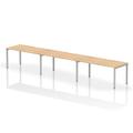 Evolve Single Silver Frame Bench Desk 1600 Maple (3 Pod) - BE409