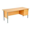 Sonata Rectangular 1800mm Desk with Single 2 Drawer - EF1875REC2DPBEBK