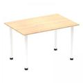 Impulse 1400mm Straight Table Maple Top White Post Leg I003687