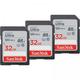 SanDisk 32GB Ultra Class 10 UHSI SDHC Memory Cards 3 Pack