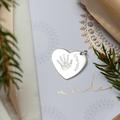 Personalised Silver Or Gold Engraved Handprint Footprint Heart Charm