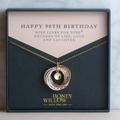 90Th Birthday Birthstone Necklace - The Original 9 Links For Decades Mixed Metal