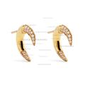 Genuine Si Clarity G H Color Diamond Spike Ear Jacket Earrings Solid 14K Yellow Gold Pave Horn Handmade Wedding Jewelry