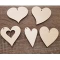 10 X Plain Birch Wooden Shapes For Jewelry Earrings Making Hearts Laser Cut Tags Crafts Decoupage Free Postage Wood Heart