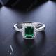 Emerald Ring, Halo Gift, Bridal Set, Gift For Mom, Cocktail Rings, Prong Promise Wedding Rings