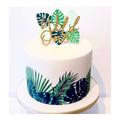 Wild One - Gold Green Glitter Card Cake Topper First Birthday Jungle Tropical