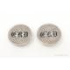 Antique Art Deco Etched Initials Seated Liberty Coin Silver Cufflinks