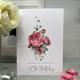 40Th Birthday Card, Fortieth Happy Luxury Keepsake 40Th, 3D Flowers, 3D Pink Flowers