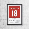 Paul Scholes Manchester United Legend Stats Football Print