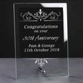 Personalised Engraved Wedding Anniversary Glass Plaque - Anniversary Gift For Parents Couple 50Th, 40Th