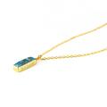 Adira Series Dainty Copper Turquoise Bar Necklace, Gold Gemstone Vertical Necklace Bridesmaids Jewelry Statement December Birthstone