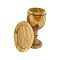 Communion Cup Wine Olive Wood Hand Made, Chalice Carving in Jerusalem, Wood Plate, Christian Chalice, Holy Land