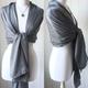 Charcoal Grey Silk Shawl/Wrap /Silk Pashmina Scarf Party Wedding Gift Idea