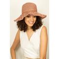 Pink Summer Lace Style Wide Brim Straw Hat, Holiday Women Beach Sun Boho Foldable Hat