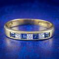 Art Deco Style Sapphire Diamond Half Eternity Ring