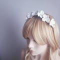 Élégante Headband Hair Piece Wedding Bridal Headpiece Porcelain White Flower Accessories Vintage Antique Crowns Tiara Dainty Elegant Floral