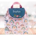 Personalised Toddler Backpack For Girls With Rainbow Design | Little Girl Rucksack Nursery, Creche, Pre-School, Nursery