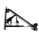 Mother & Baby Giraffe Silhouette Scroll Style Hanging Basket Bracket Solid Steel