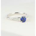 Blue Sapphire Engagement Ring-Natural Ceylon Sapphire-Diamond Platinum Ring-Single Stone Ring-Promise Ring-Anniversary Ring