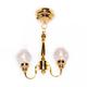 Dolls House Brass Double Ceiling Light Clear Glass Globe Shades Led Lighting