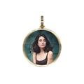 Mediumweight Circle Photo Pendant Picture Necklace Memorial Charm Custom Jewelry | 10K, 14K Solid Gold