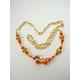 Red & Tangerine Glass Crystal Bead Chain Necklace