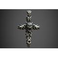 Biomechanical Gothic Pendant Skull Cross Men Sterling Silver Gothic Jewellery