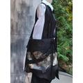 Black Leather Shoulder Bag With Fringe & Interesting Elements, Designer Black Bag, Handmade Everyday Natural