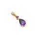 9Ct Gold Amethyst Teardrop Necklace Pendant No Chain Gift Boxed