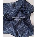 Water Dance Dark Navy Blue Abstract-Hand Painted Square Silk Scarf-Bandana-Kerchief-Painted By Artist in The Uk-Valentines Gift For Her