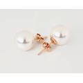 Real 9 Carat Rose Gold Pearl Stud Earrings, 9Ct Or Sterling Silver, Bride, Handmade With Pearls From Swarovski®