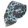 Light Blue Frederick Bold Paisley Ims Motif Print Tie, Gift For Him