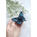 Turquoise Butterfly Brooch Embroidered Moth Butterfly Jewelry