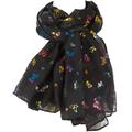 New Multi Colour Glitter Butterfly Print Ladies Celebrity Style Scarves Maxi, Scarf, Wrap, Sarong, Shawls